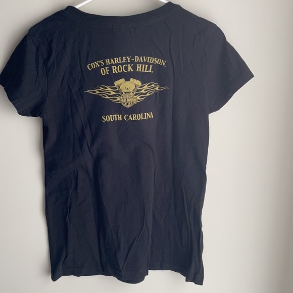 Harley-Davidson Ladies T-shirt, Black and Gold, Live to Ride, size Medium - Picture 2 of 3